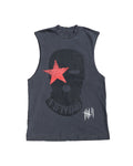 "Bandit" Cutoff Tee (Washed Black/Red)