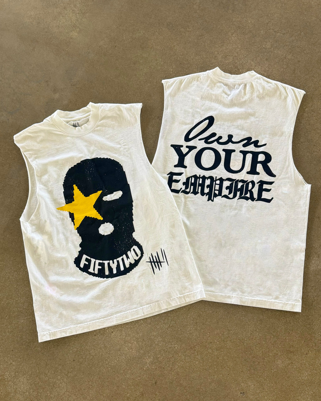 "Bandit" Cutoff Tee (Gold/Off-White)