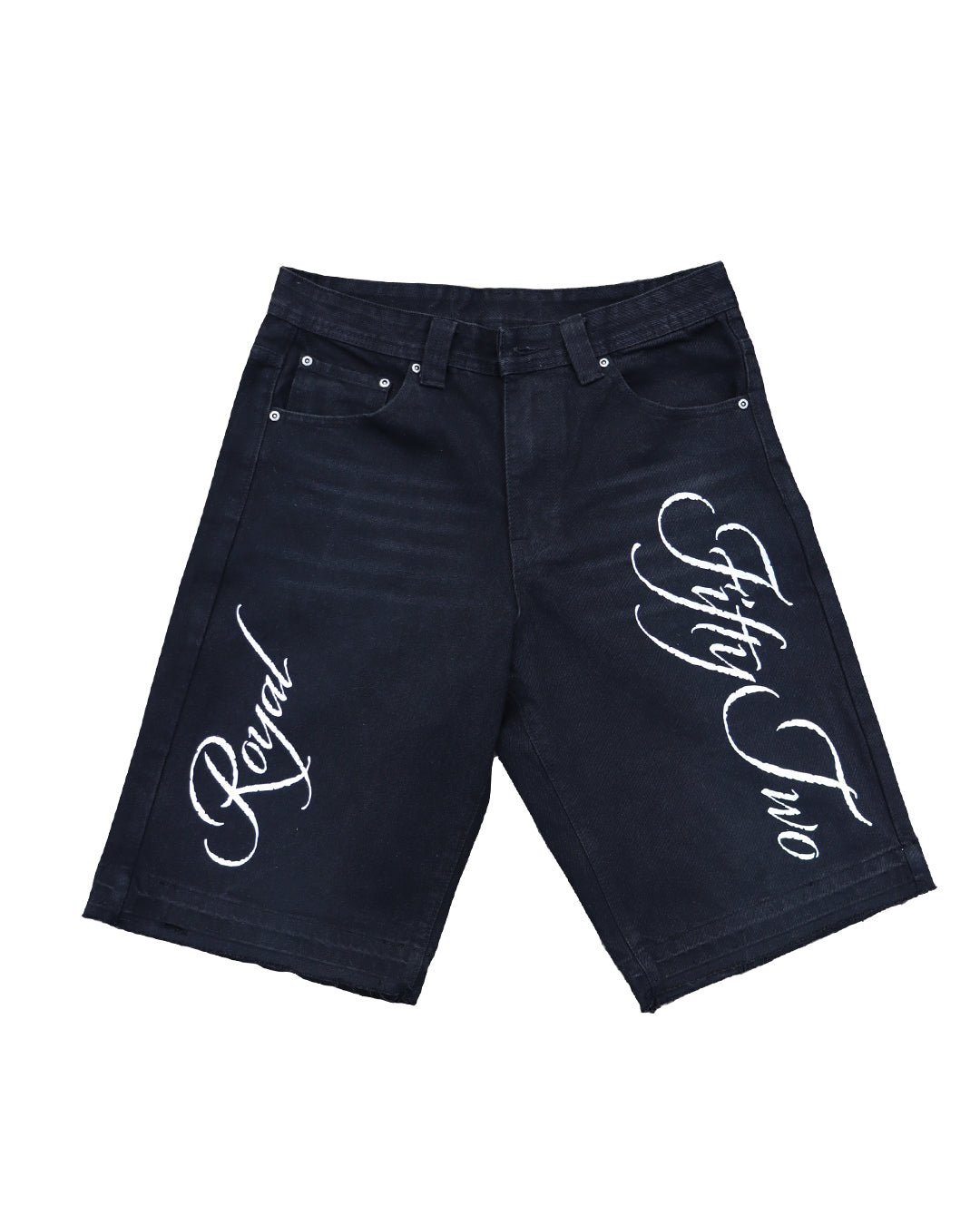 Script Denim Shorts - Vintage Black