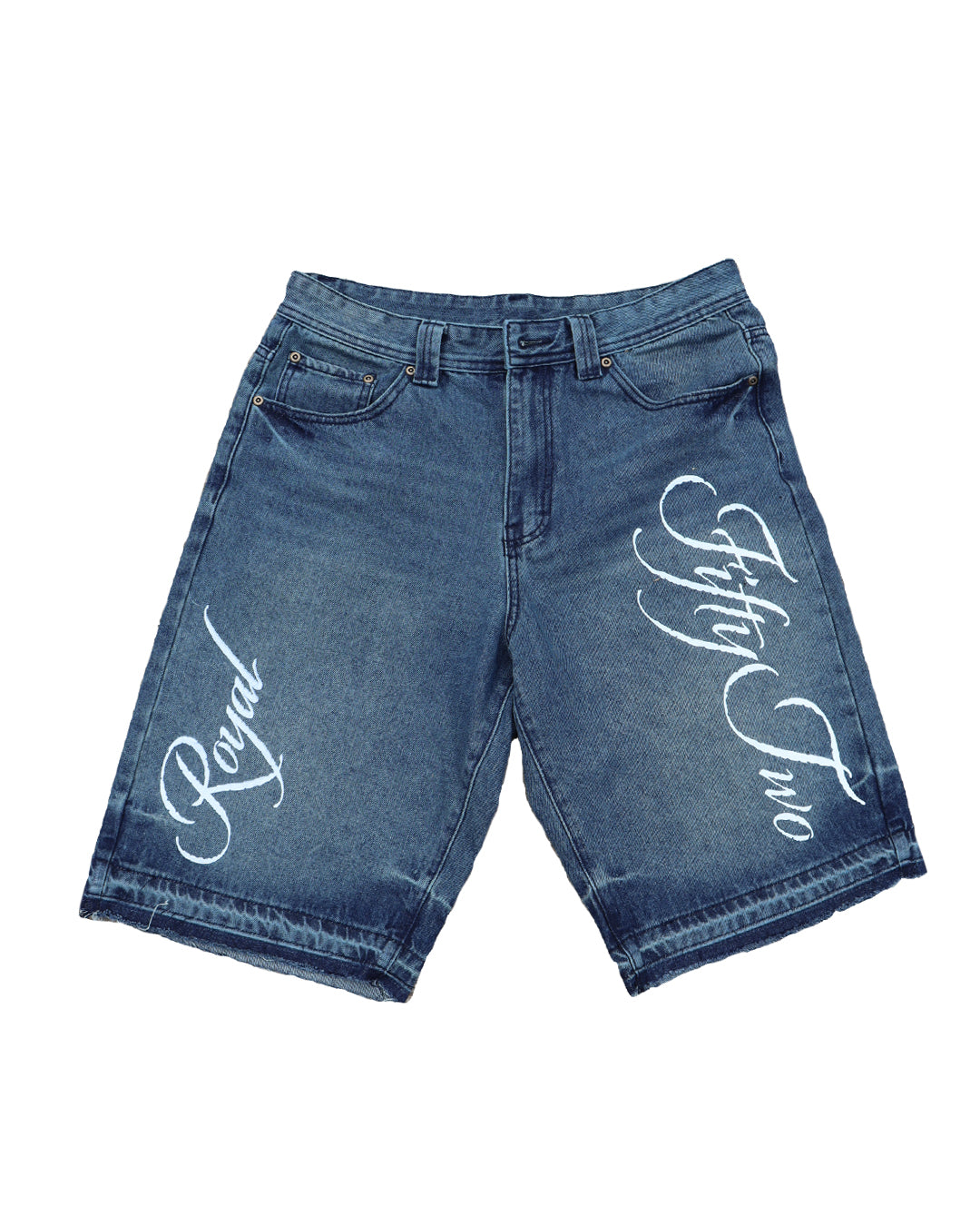 Script Denim Shorts - Indigo